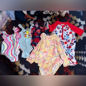 Colorful Kids One Piece Swimsuit Set